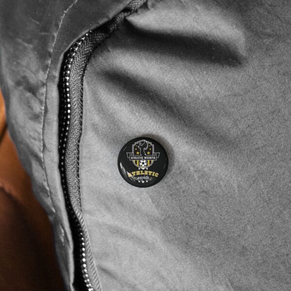 Athletic Wichita Round Pin Button — Soccer Team Logo Lapel Pin - Image 3