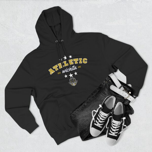 Athletic Wichita Hoodie - Small Chest Emblem Streetwear Pullover - Image 3